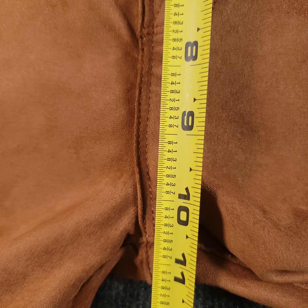 Good American Good Waist Faux Suede Skinny Pants Tobacco Brown 2/26 - Picture 4 of 11